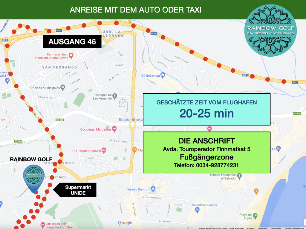Anreise mit dem Auto oder Taxi